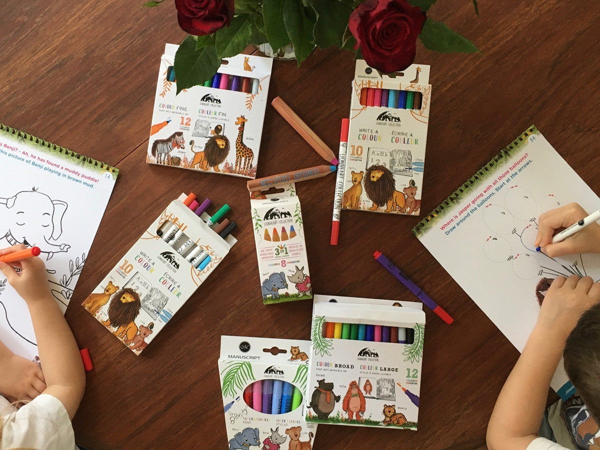 Lionheart England colouring products on a table