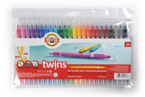 24 Fibre Tip Colouring Pens